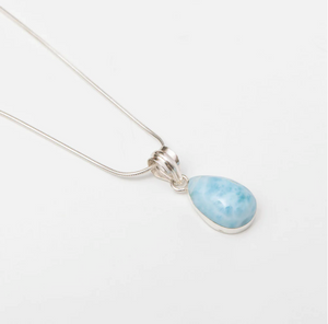 Larimar Pendant With Sterling Chain- Sound of Freedom