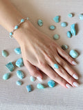 Larimar - Sterling Silver Chain Bracelet