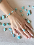 Larimar - Sterling Silver Chain Bracelet