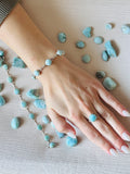 Larimar - Sterling Silver Chain Bracelet