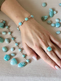 Larimar - Sterling Silver Chain Bracelet