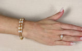 Cuff Bracelet Cluster Pearl 10K Gold