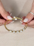 Cuff Bracelet Cluster Pearl 10K Gold