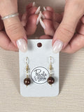 Single Pearl Gold Wire Wrapped Dangle Earring