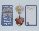 Suicide Prevention Wire Wrapped Heart Rock And Card