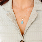 Larimar Pendant With Sterling Chain- Sound of Freedom