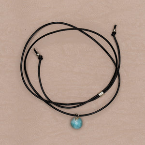 Larimar Black Cord Necklace